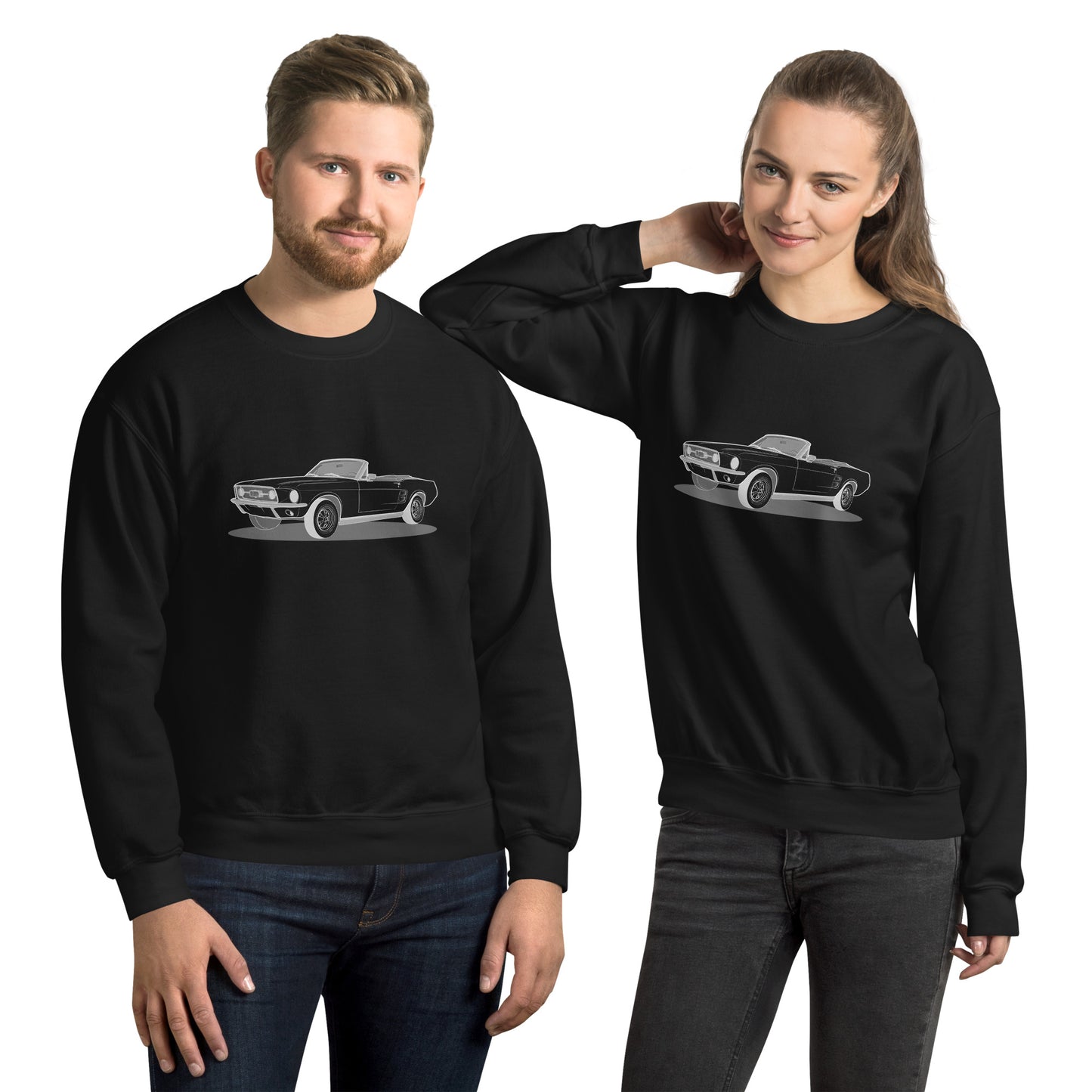 1967 Ford Mustang Convertible Double Sided Unisex Sweatshirt (2 Colors Available)