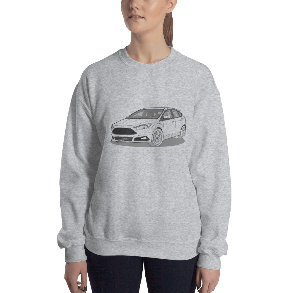 2017 Ford Focus ST Mk3 (Right-Hand Drive) Front Side Unisex Sweatshirt (2 Colors Available)