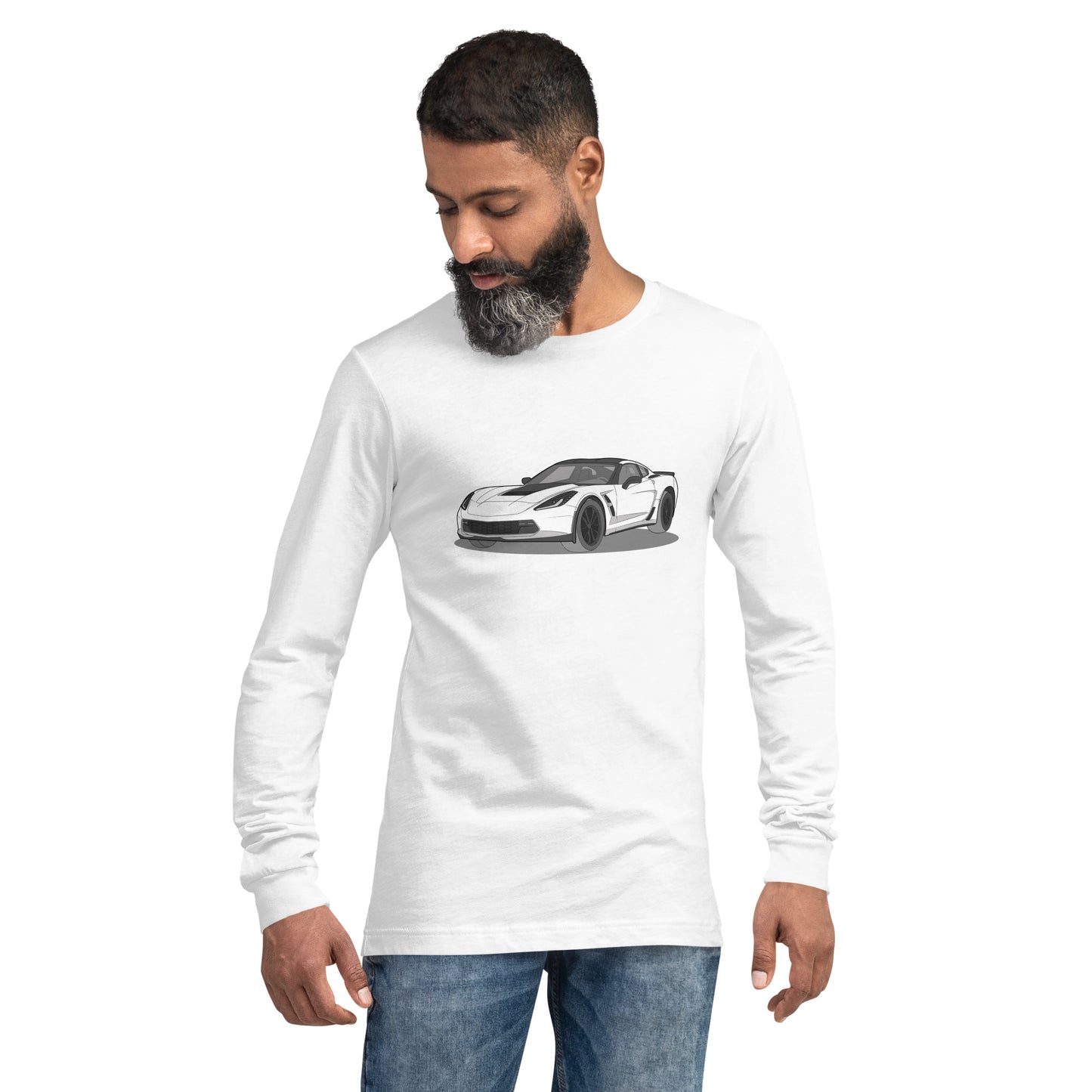 2019 Chevy Corvette Grand Sport Coupe Premium Front Side Unisex Long-Sleeve Shirt (3 Colors Available)