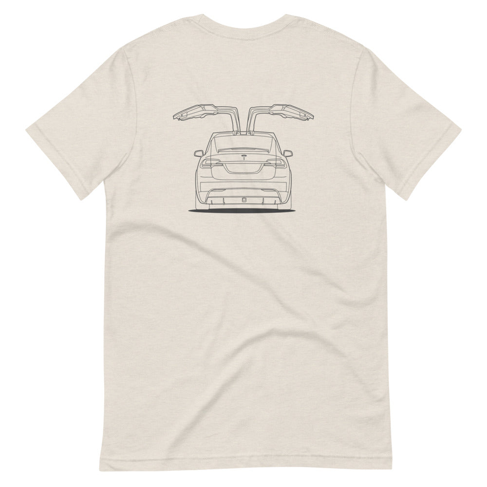 Falcon Model X Wings Double Sided Heather Dust Unisex T-Shirt