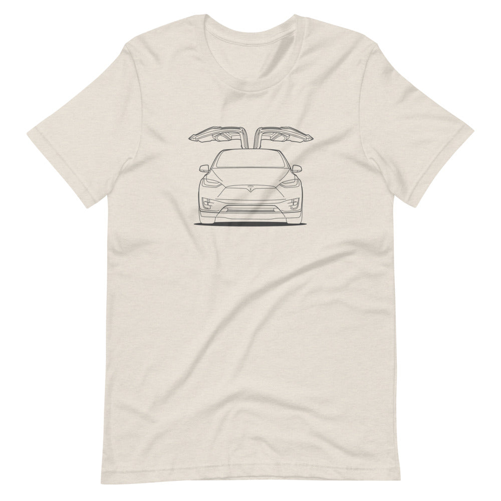 Falcon Model X Wings Double Sided Heather Dust Unisex T-Shirt