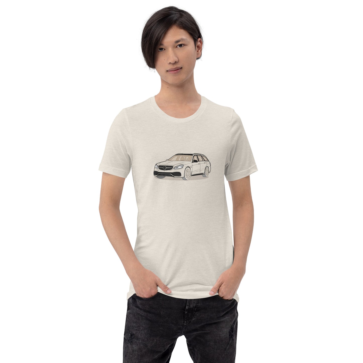 2016 Mercedes E63 AMG S Wagon W212 Front Side Heather Dust Unisex T-Shirt