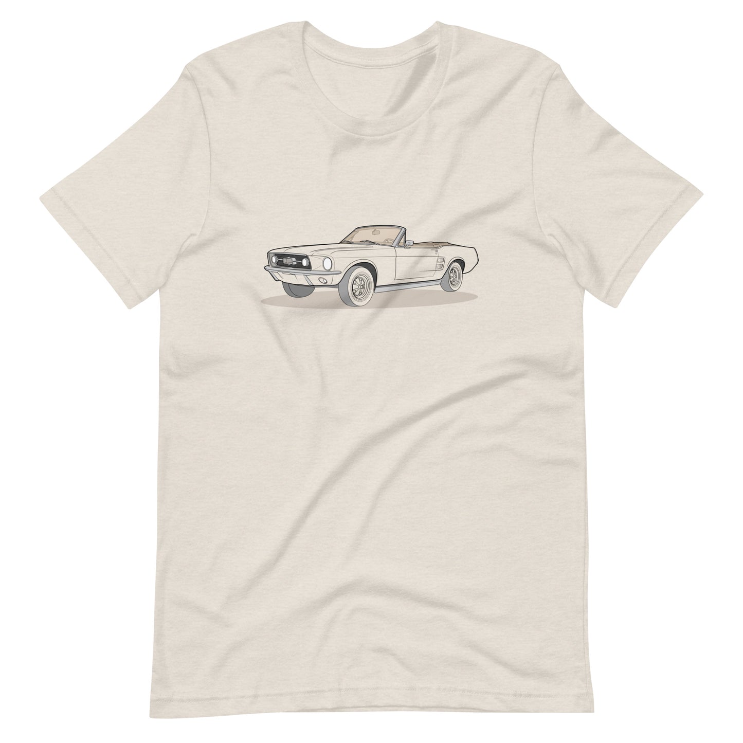 1967 Ford Mustang Convertible Heather Dust Double Sided Unisex T-Shirt