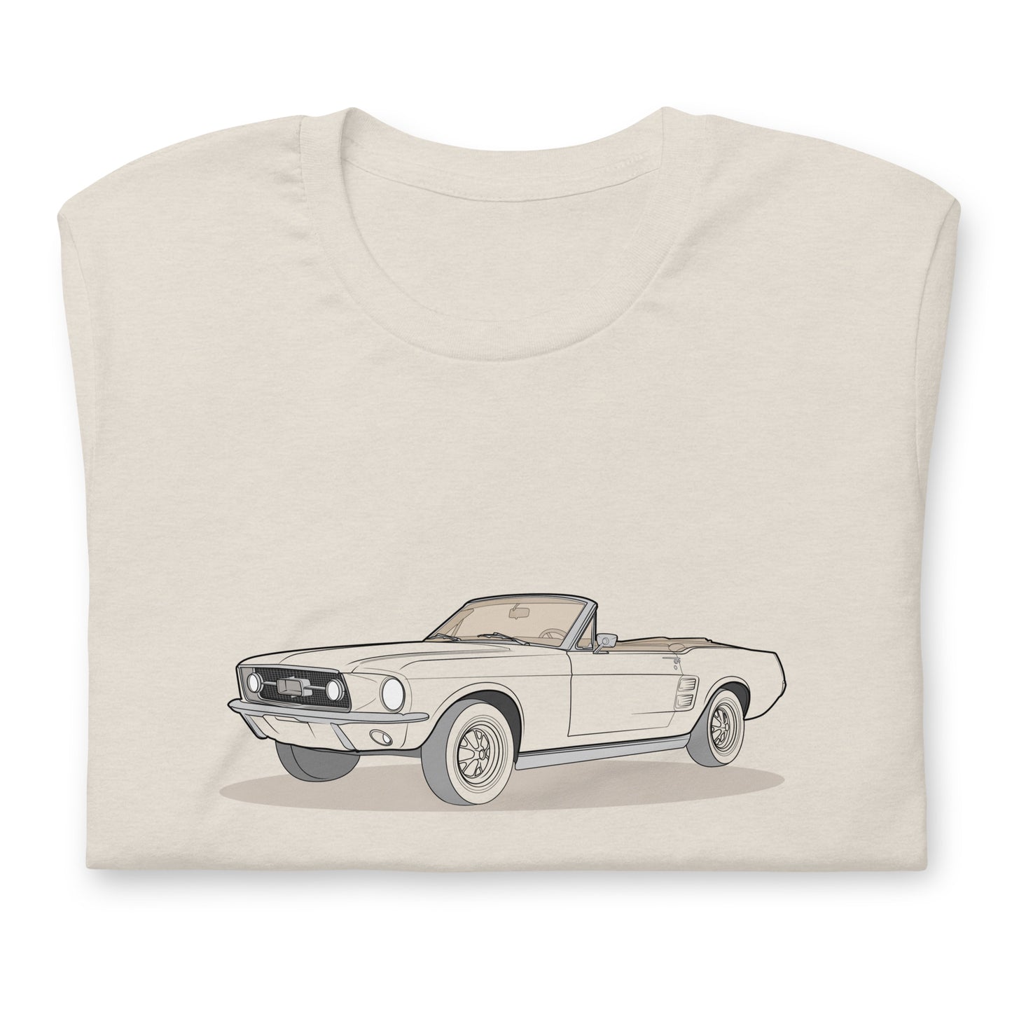 1967 Ford Mustang Convertible Heather Dust Double Sided Unisex T-Shirt