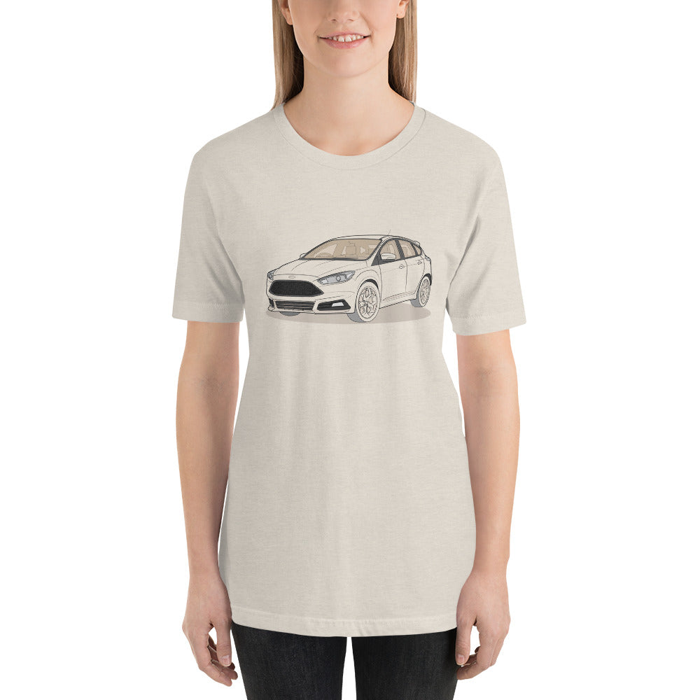 2017 Ford Focus ST Mk3 (Right-Hand Drive) Heather Dust Double Sided Unisex T-Shirt