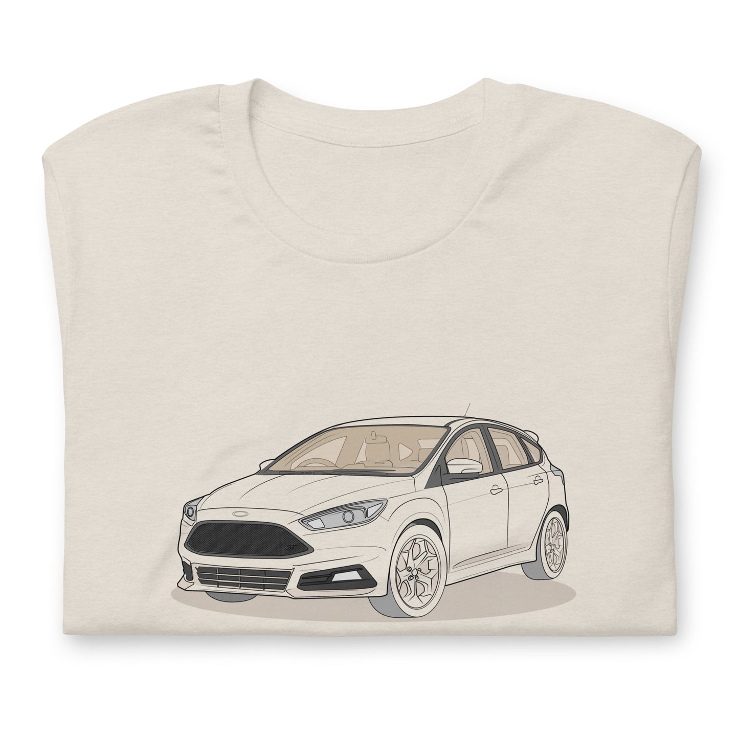 2017 Ford Focus ST Mk3 (Right-Hand Drive) Heather Dust Double Sided Unisex T-Shirt