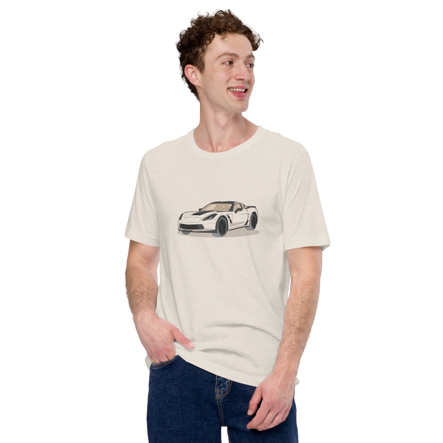 2019 Chevy Corvette Grand Sport Coupe Double Sided Heather Dust Unisex T-Shirt