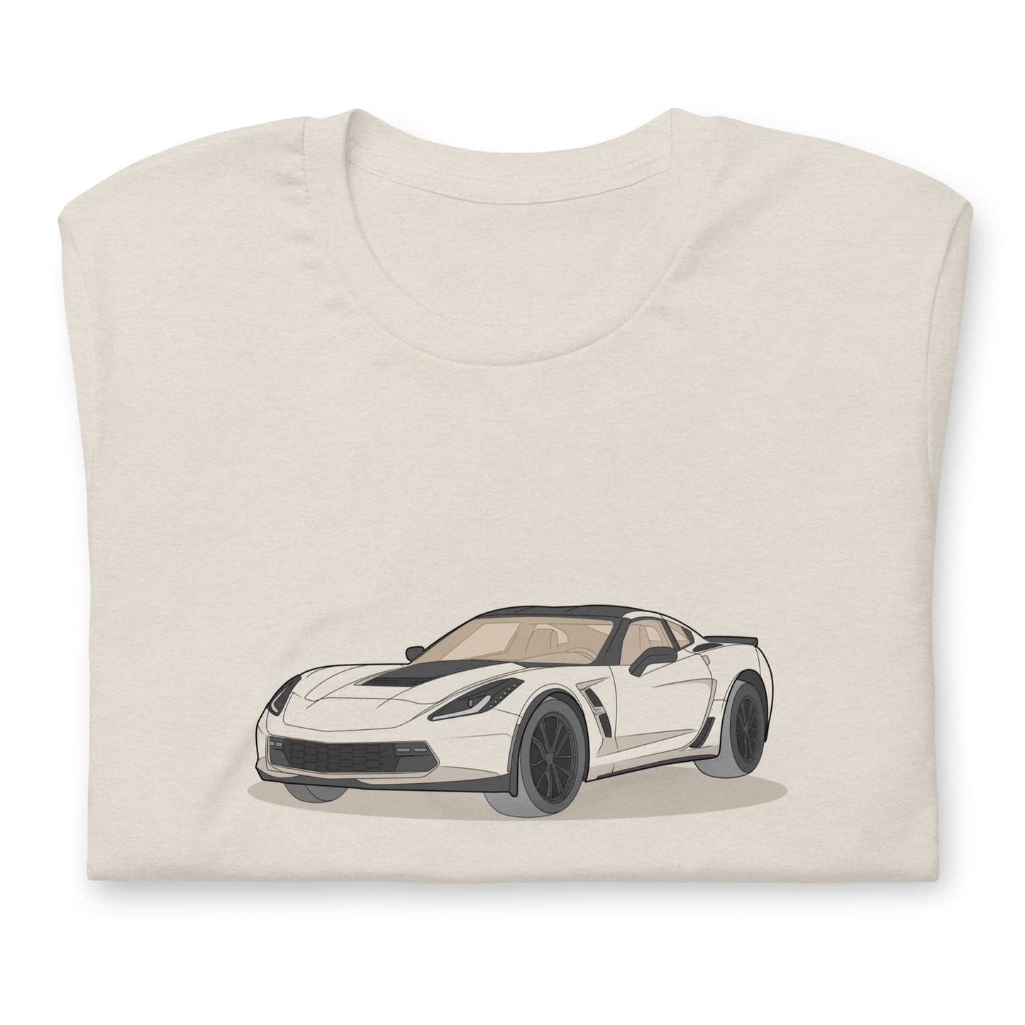 2019 Chevy Corvette Grand Sport Coupe Front Side Heather Dust Unisex T-Shirt