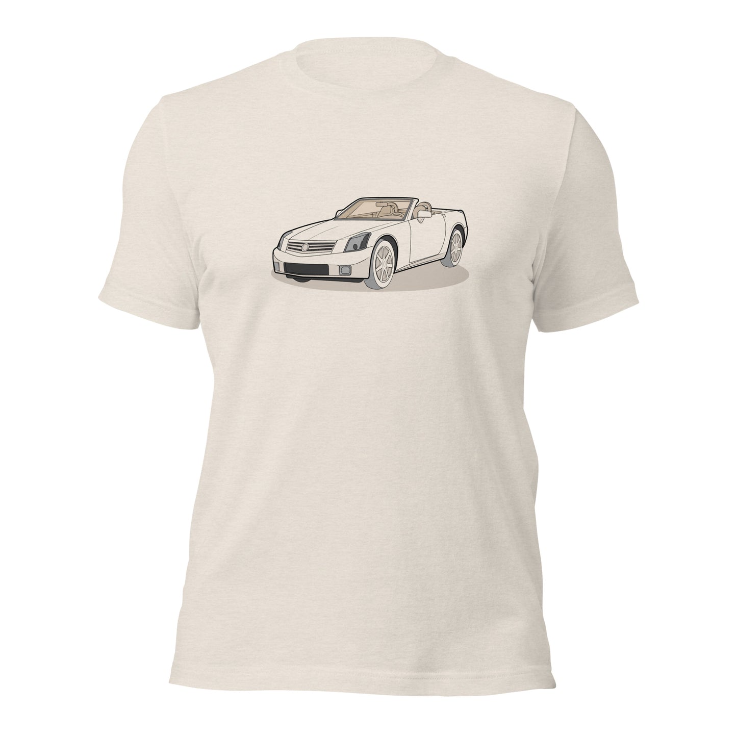 2006 XLR Front Side Heather Dust Unisex T-Shirt For Cadillac Enthusiasts