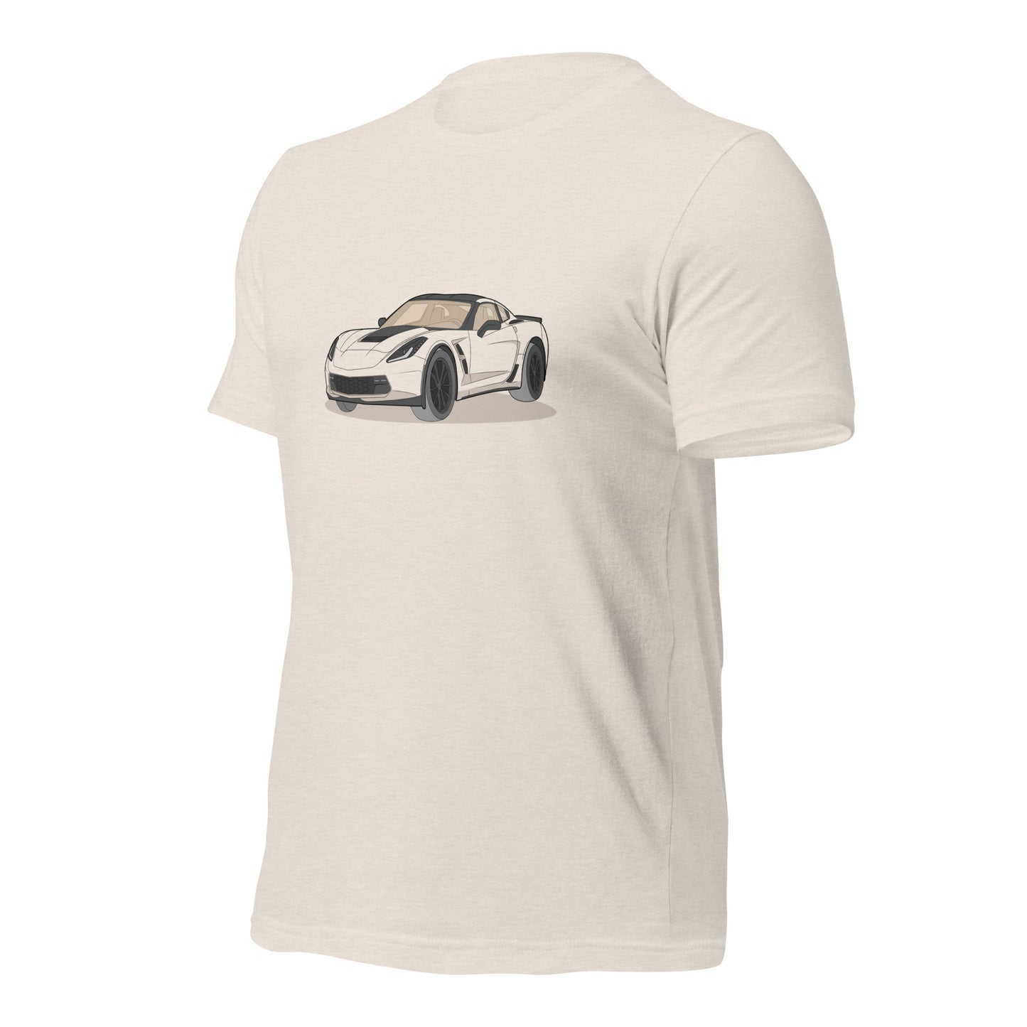 2019 Chevy Corvette Grand Sport Coupe Front Side Heather Dust Unisex T-Shirt