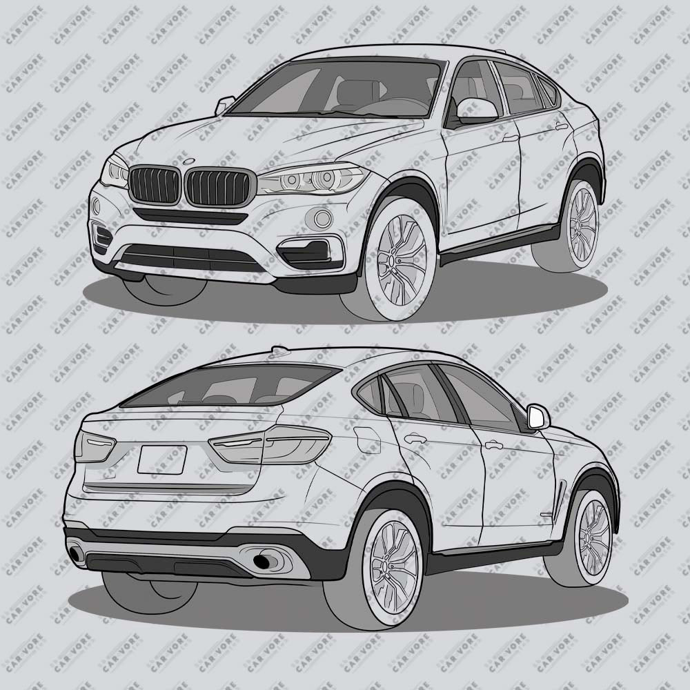 2016 BMW X6 XDrive 40D F16 Double Sided Unisex T-Shirt (3 Colors Available)