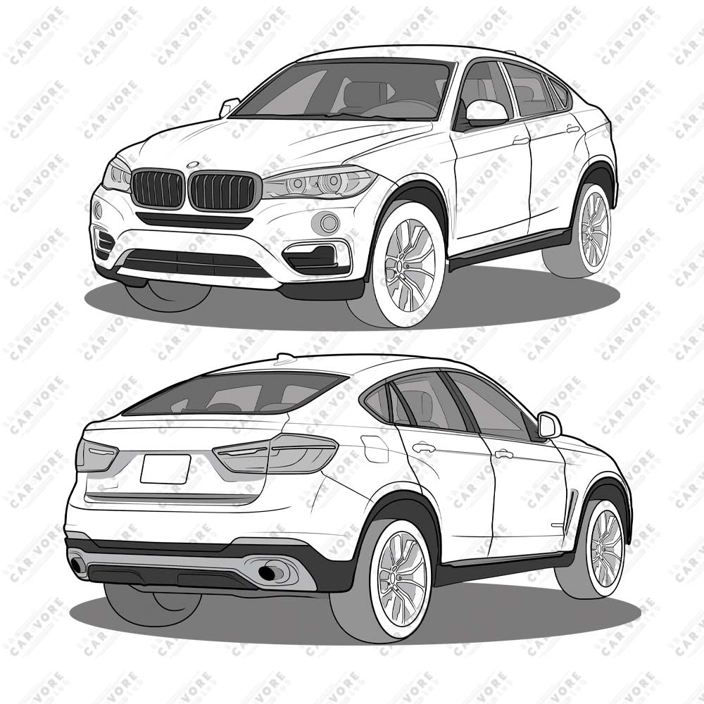 2016 BMW X6 XDrive 40D F16 Double Sided Unisex T-Shirt (3 Colors Available)