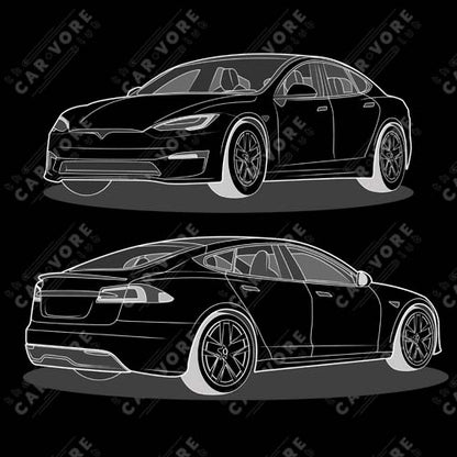 Model S Front and Back View On Unisex Sweatshirt