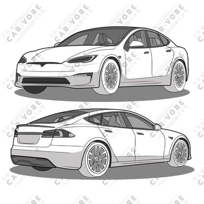 Model S Front and Back View On 11 oz. Mug