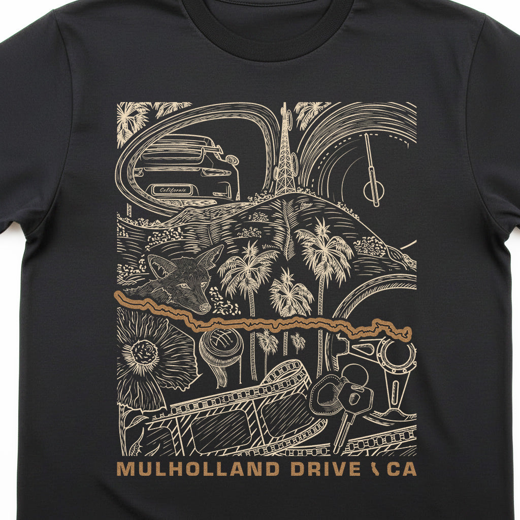 Mulholland Drive Hollywood Hills CA T-Shirt