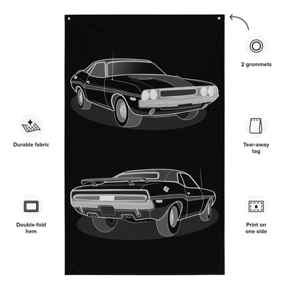 Minimalist Custom Car Art Banner For Garage or Workshop Perfects For Car Enthusiast, Dad's Man Cave