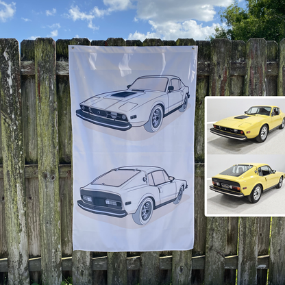 Minimalist Custom Car Art Banner For Garage or Workshop Perfects For Car Enthusiast, Dad's Man Cave