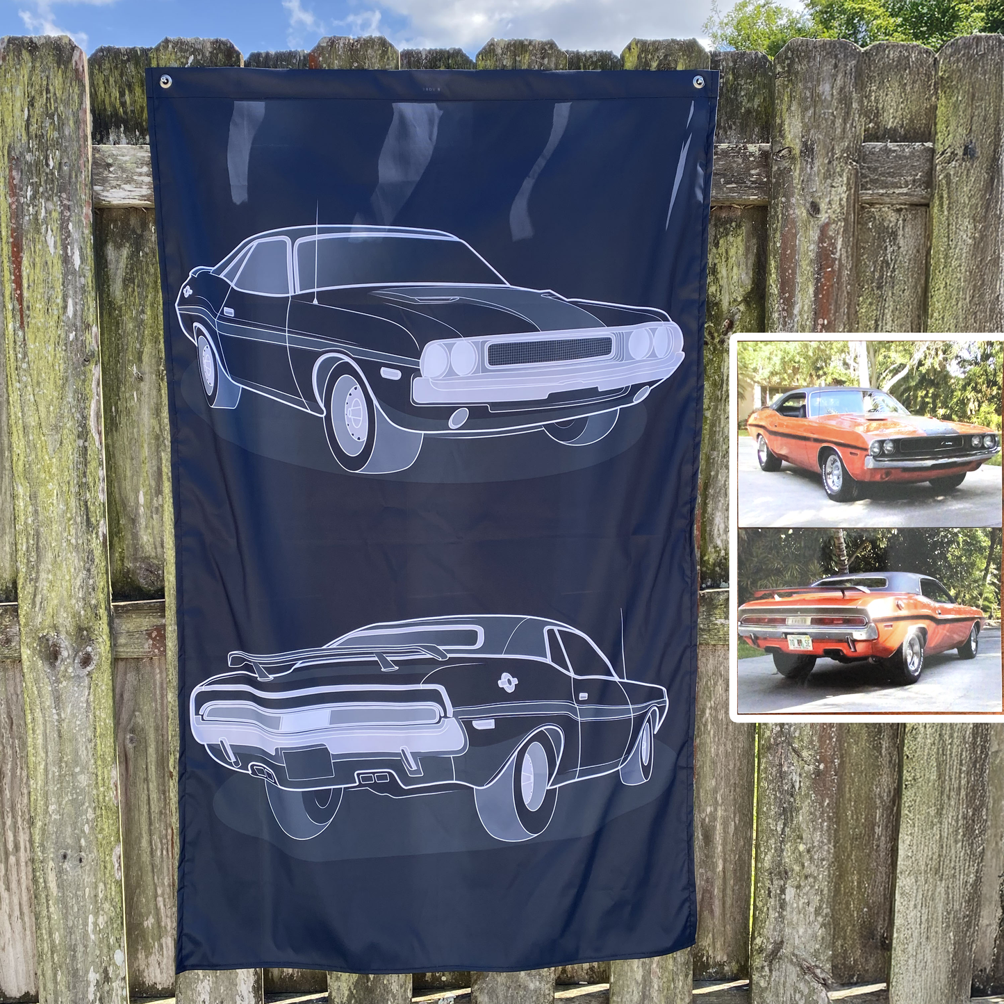 Minimalist Custom Car Art Banner For Garage or Workshop Perfects For Car Enthusiast, Dad's Man Cave