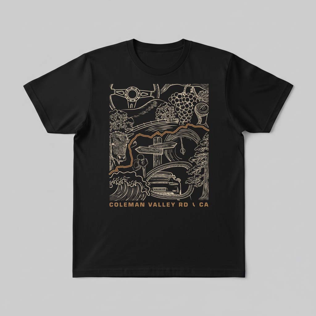 Coleman Valley Road Sonoma Coast CA T-Shirt