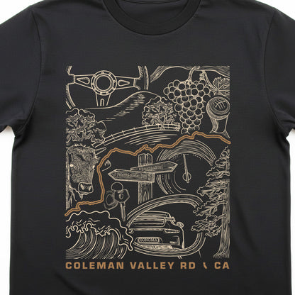 Coleman Valley Road Sonoma Coast CA T-Shirt