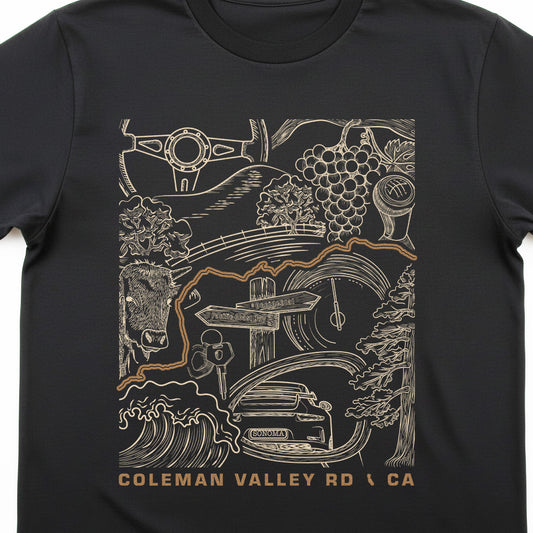 Coleman Valley Road Sonoma Coast CA T-Shirt