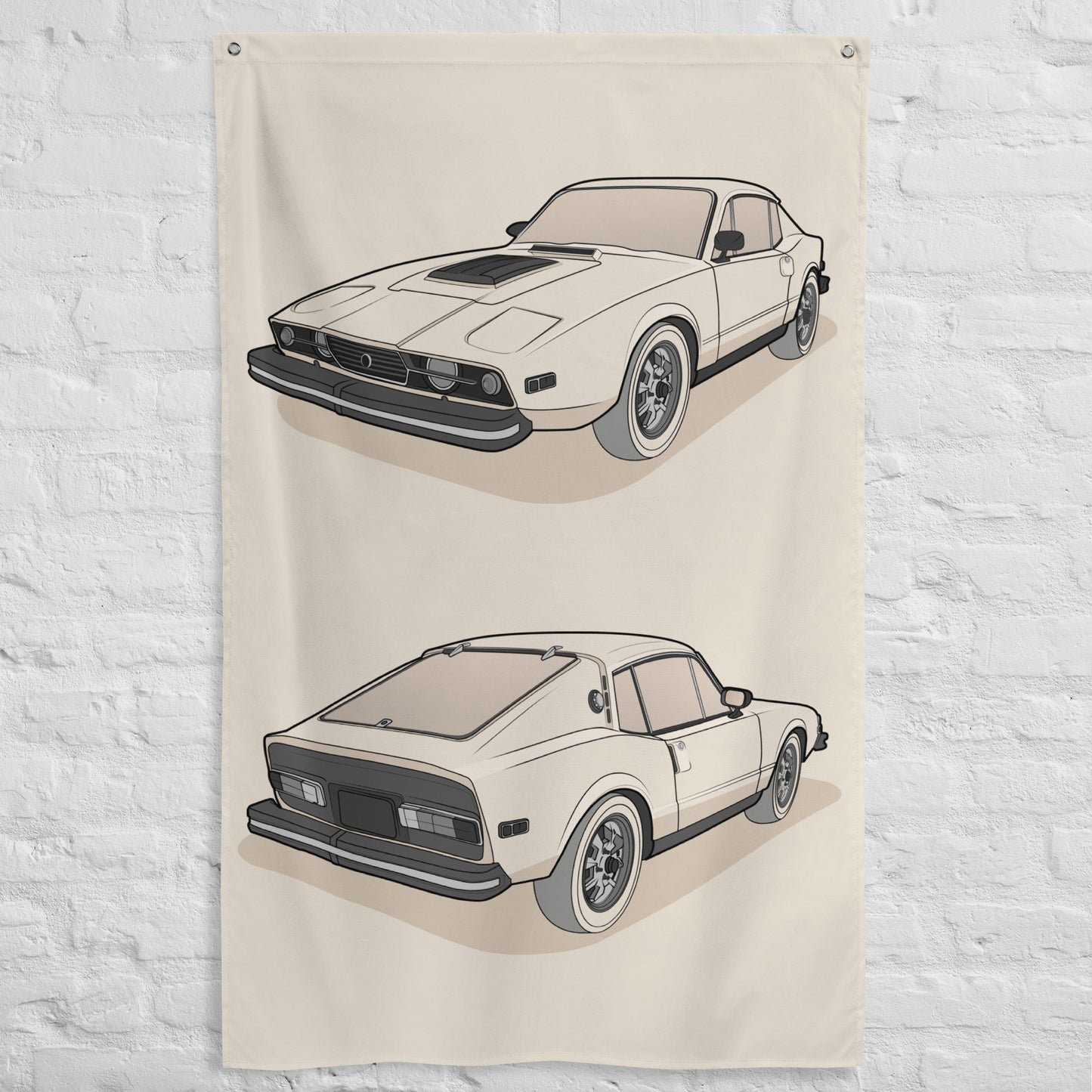 Minimalist Custom Car Art Banner For Garage or Workshop Perfects For Car Enthusiast, Dad's Man Cave