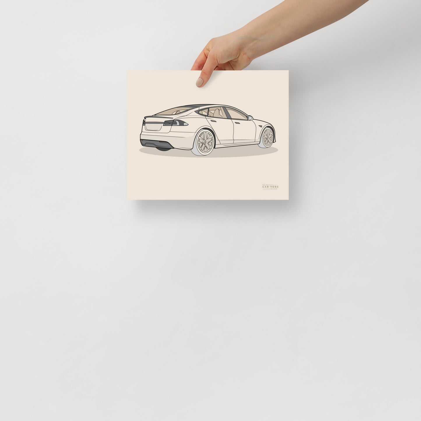 Model S Rear View On Matte Poster(3 Sizes Available)