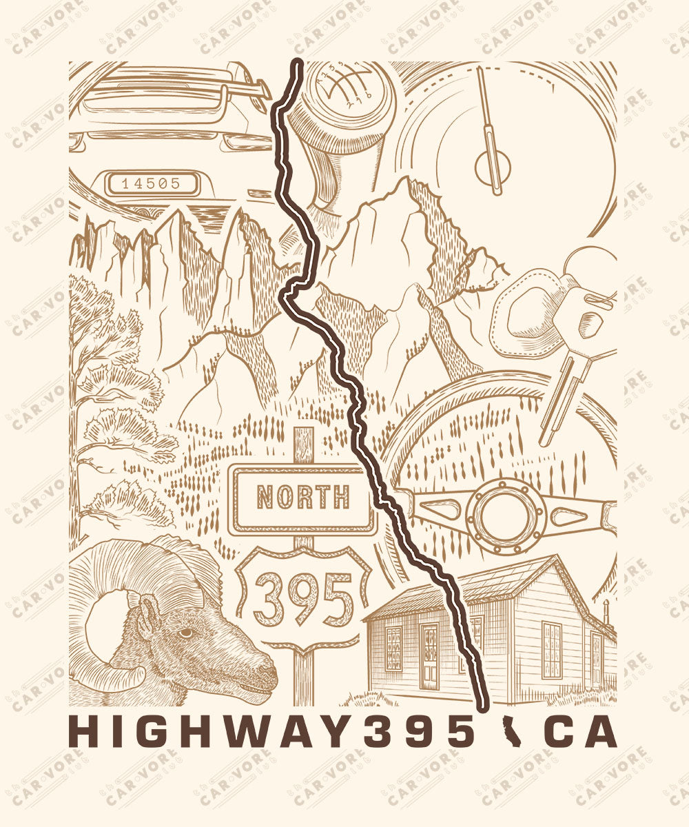 Highway 395 CA Eastern Sierra T-Shirt