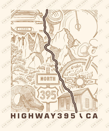 Highway 395 CA Eastern Sierra T-Shirt
