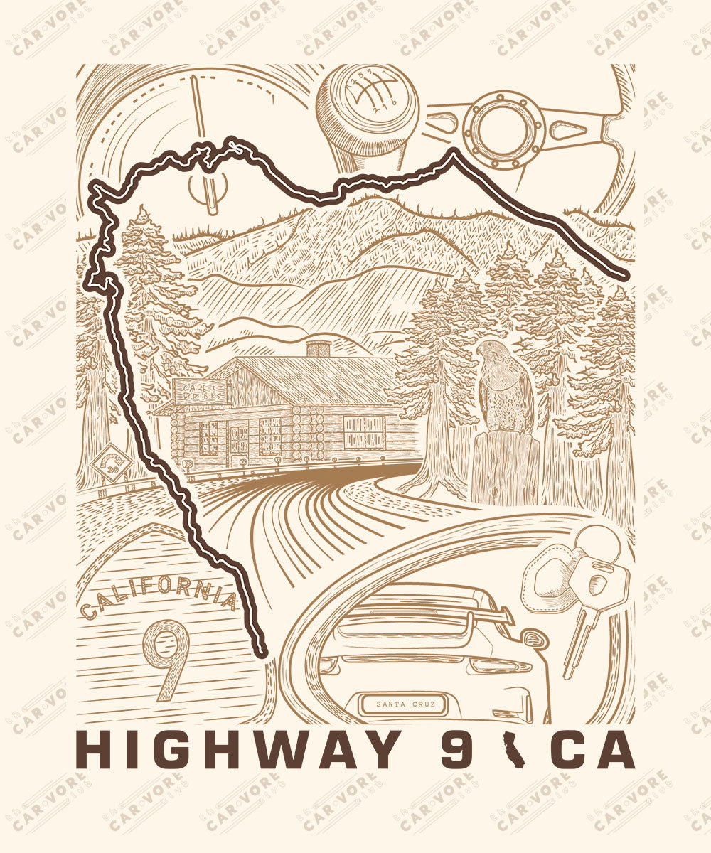 Highway 9 Santa Cruz Mountains California Unisex T-Shirt
