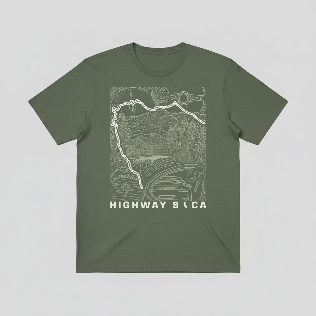 Highway 9 Santa Cruz Mountains California Unisex T-Shirt