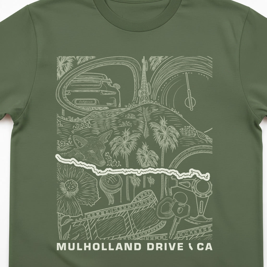 Mulholland Drive Hollywood Hills CA T-Shirt