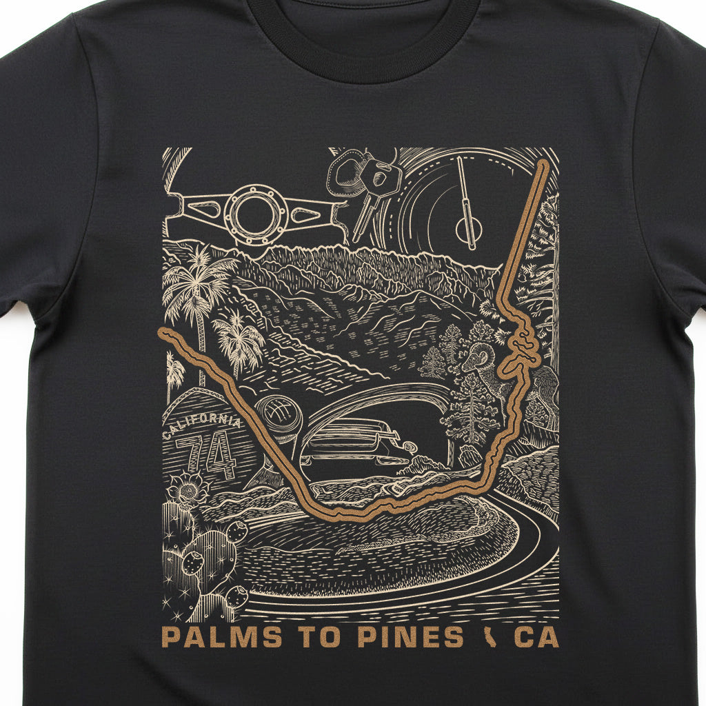 Route 74 Palms to Pines CA T-Shirt