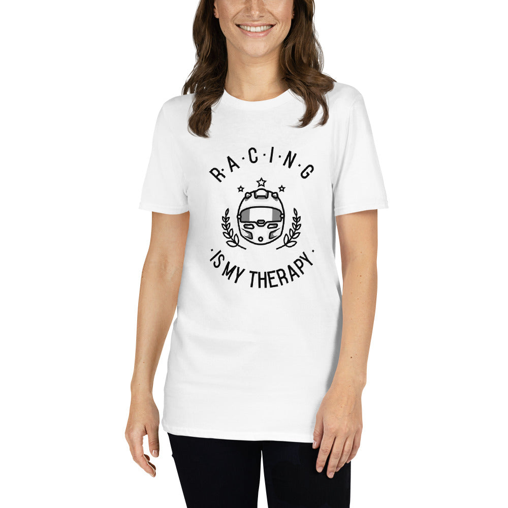 Racing Is My Therapy Race Helmet Track Day Road Course Racing Unisex T-Shirt