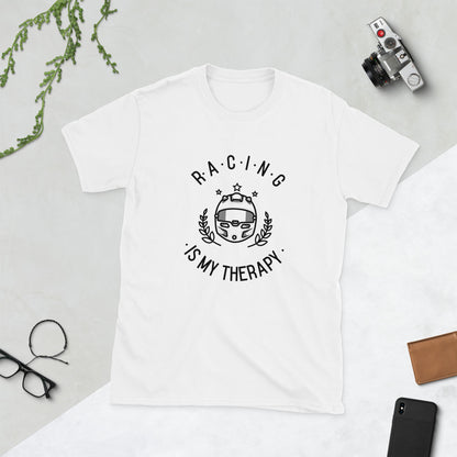 Racing Is My Therapy Race Helmet Track Day Road Course Racing Unisex T-Shirt
