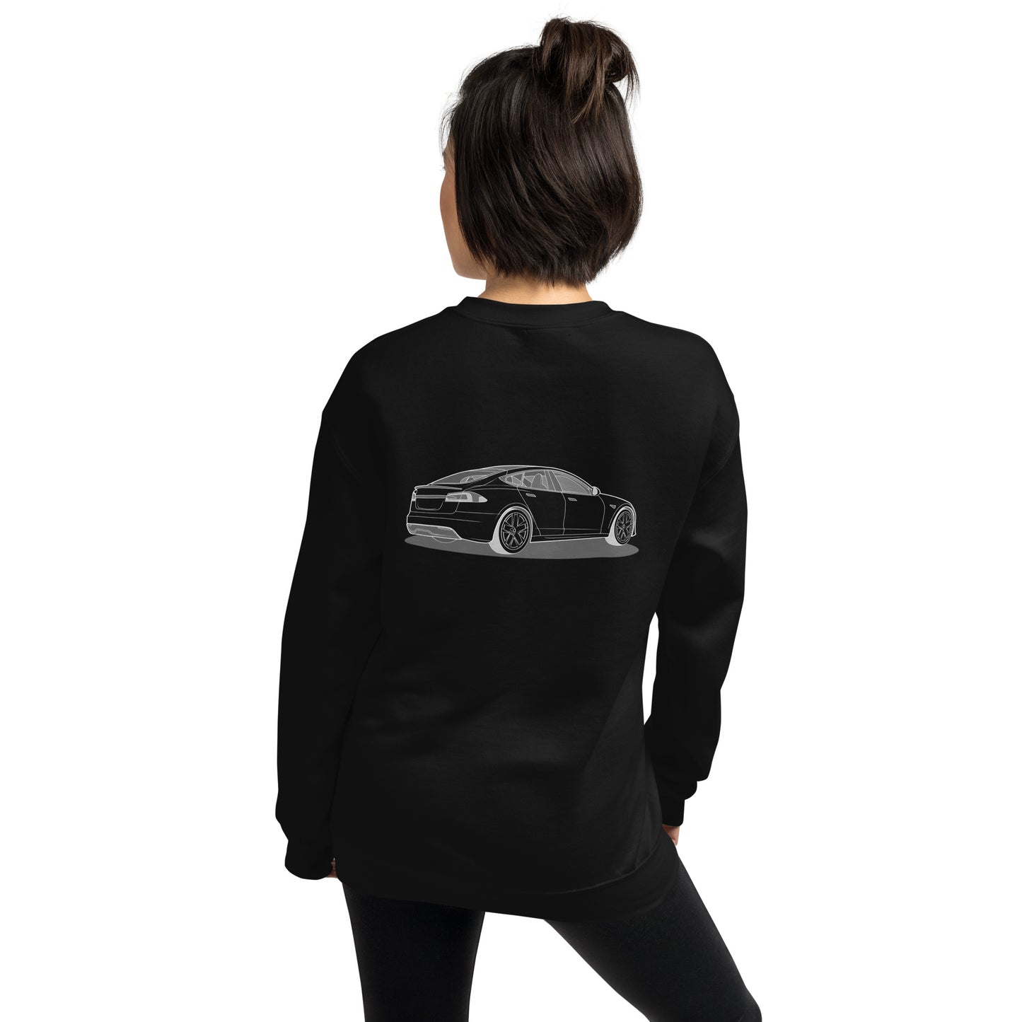 Model S Front and Back View On Unisex Sweatshirt