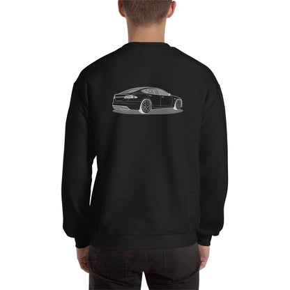Model S Front and Back View On Unisex Sweatshirt