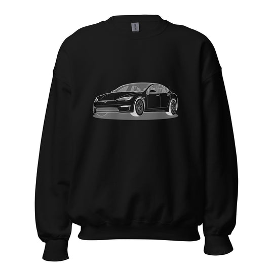 Model S Front and Back View On Unisex Sweatshirt