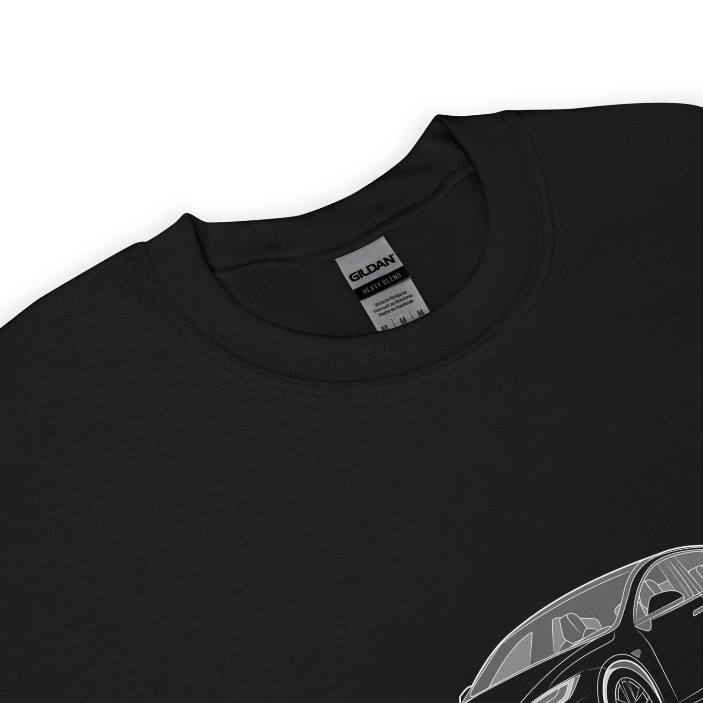 Model S Front and Back View On Unisex Sweatshirt