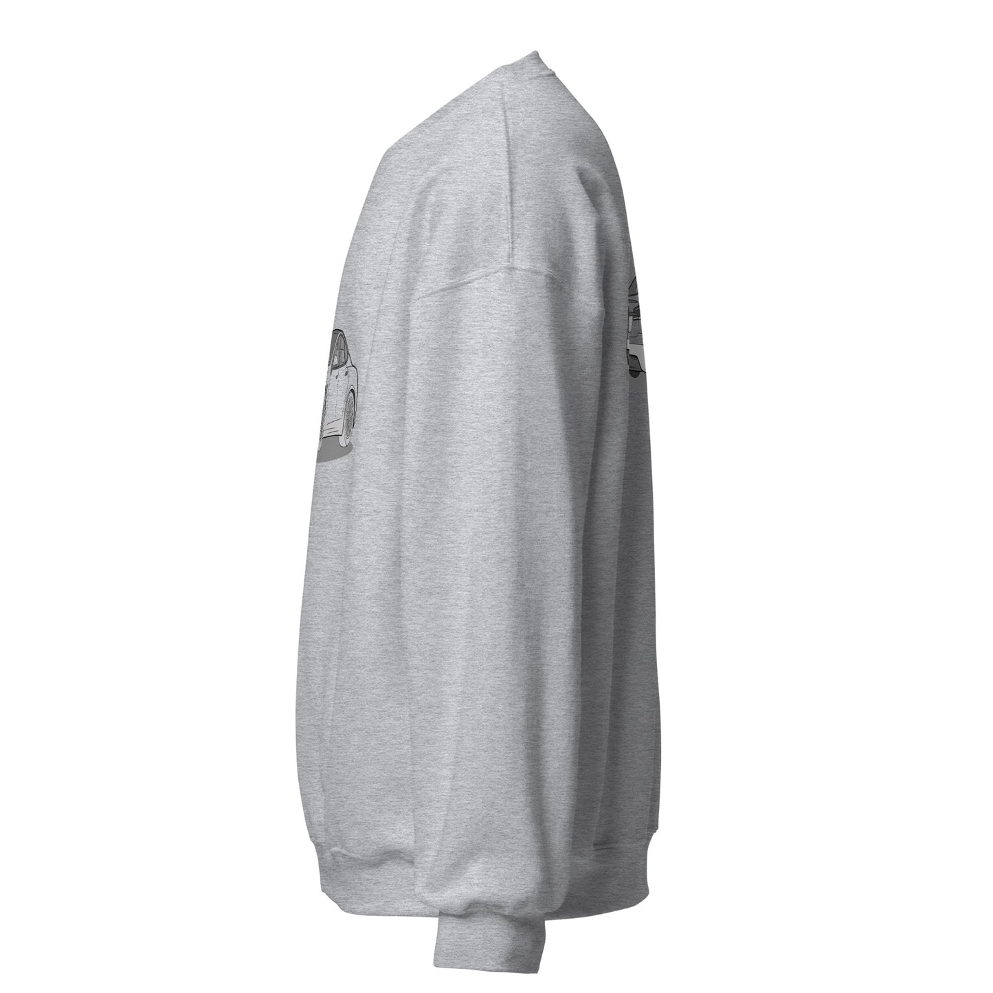 Model S Front and Back View On Unisex Sweatshirt