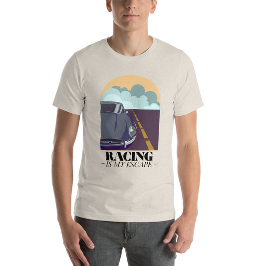 Racing Is My Escape Track Day Road Course Racing Retro Heather Dust Premium Unisex T-Shirt