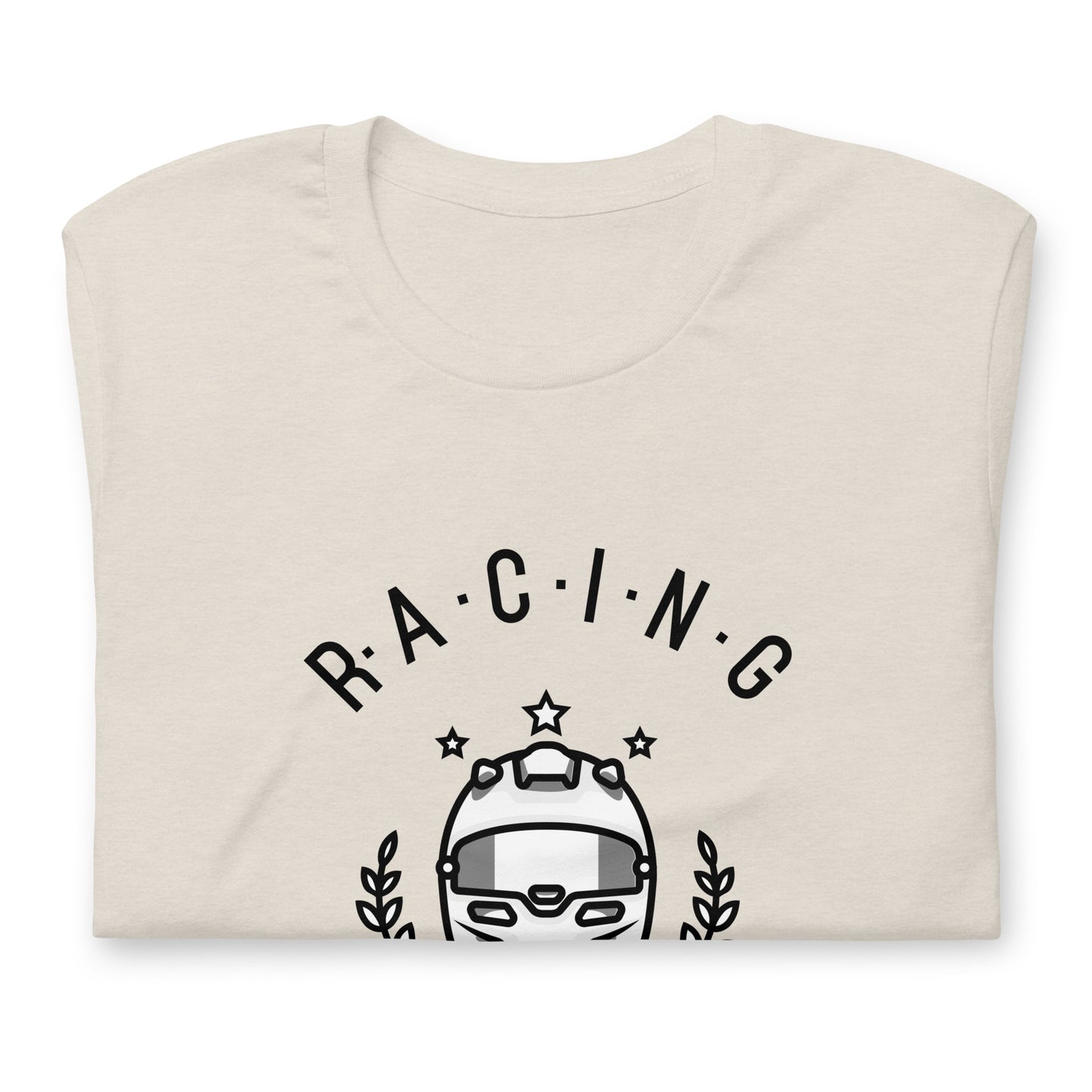 Racing Is My Therapy Race Helmet Track Day Road Course Racing Heather Dust Premium Unisex T-Shirt