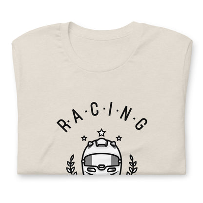 Racing Is My Therapy Race Helmet Track Day Road Course Racing Heather Dust Premium Unisex T-Shirt