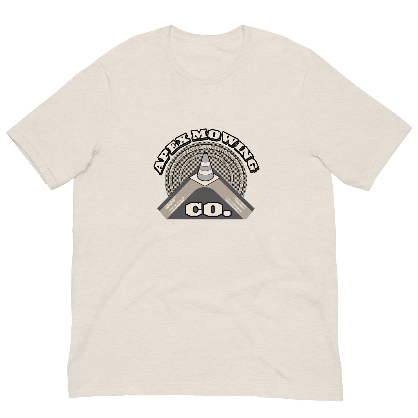 Apex Mowing Co. Road Course Track Day Racing Heather Dust Unisex T-Shirt