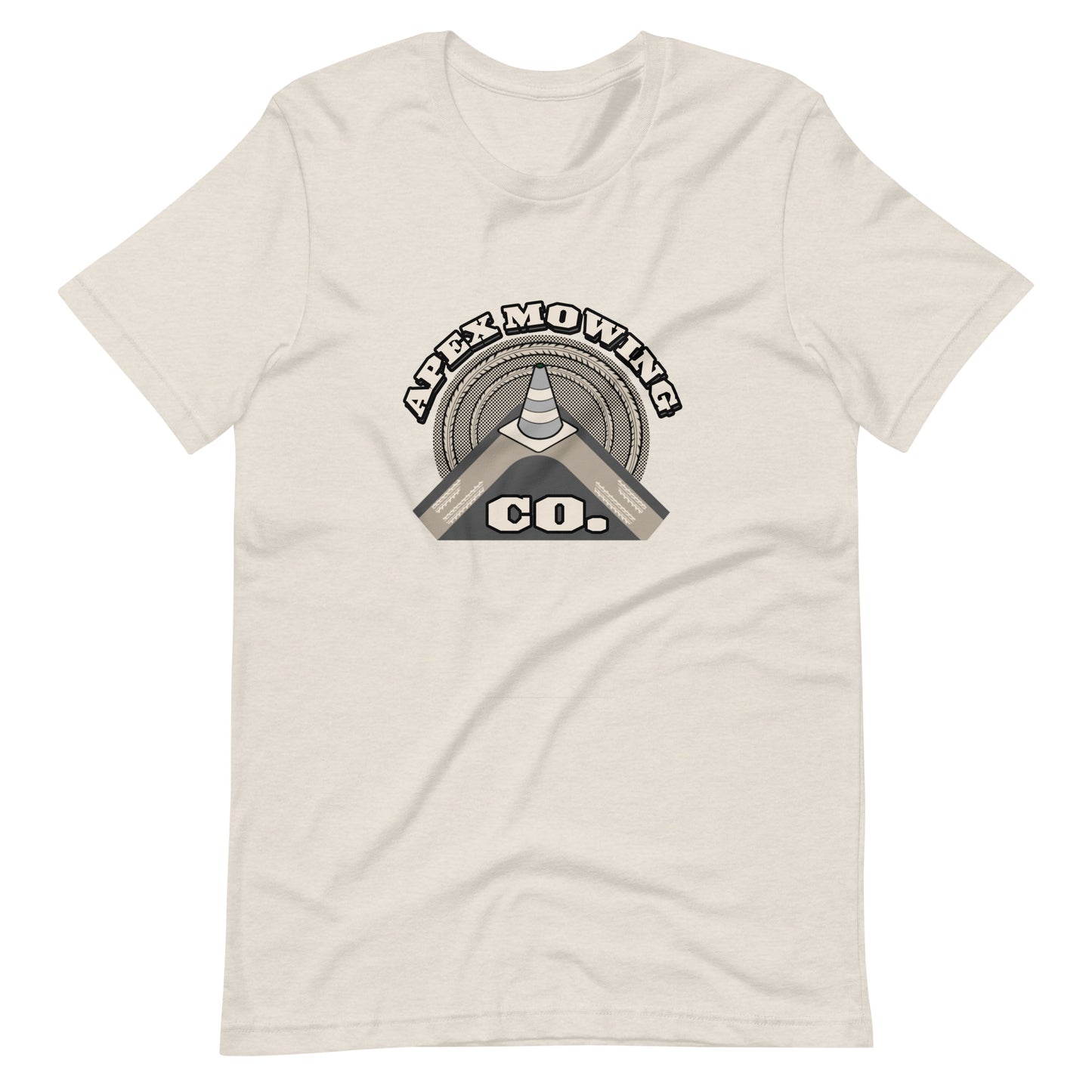 Apex Mowing Co. Road Course Track Day Racing Heather Dust Unisex T-Shirt