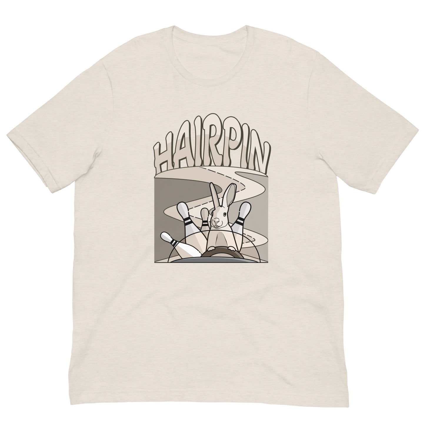 Hairpin Turn Track Day Road Course Racing Heather Dust Unisex T-Shirt
