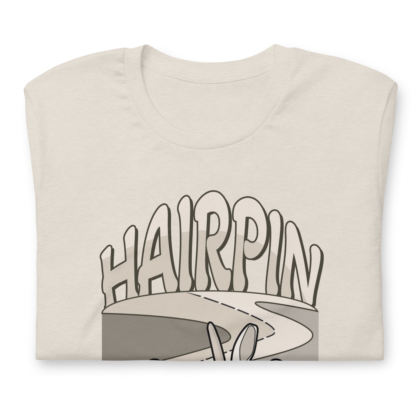 Hairpin Turn Track Day Road Course Racing Heather Dust Unisex T-Shirt