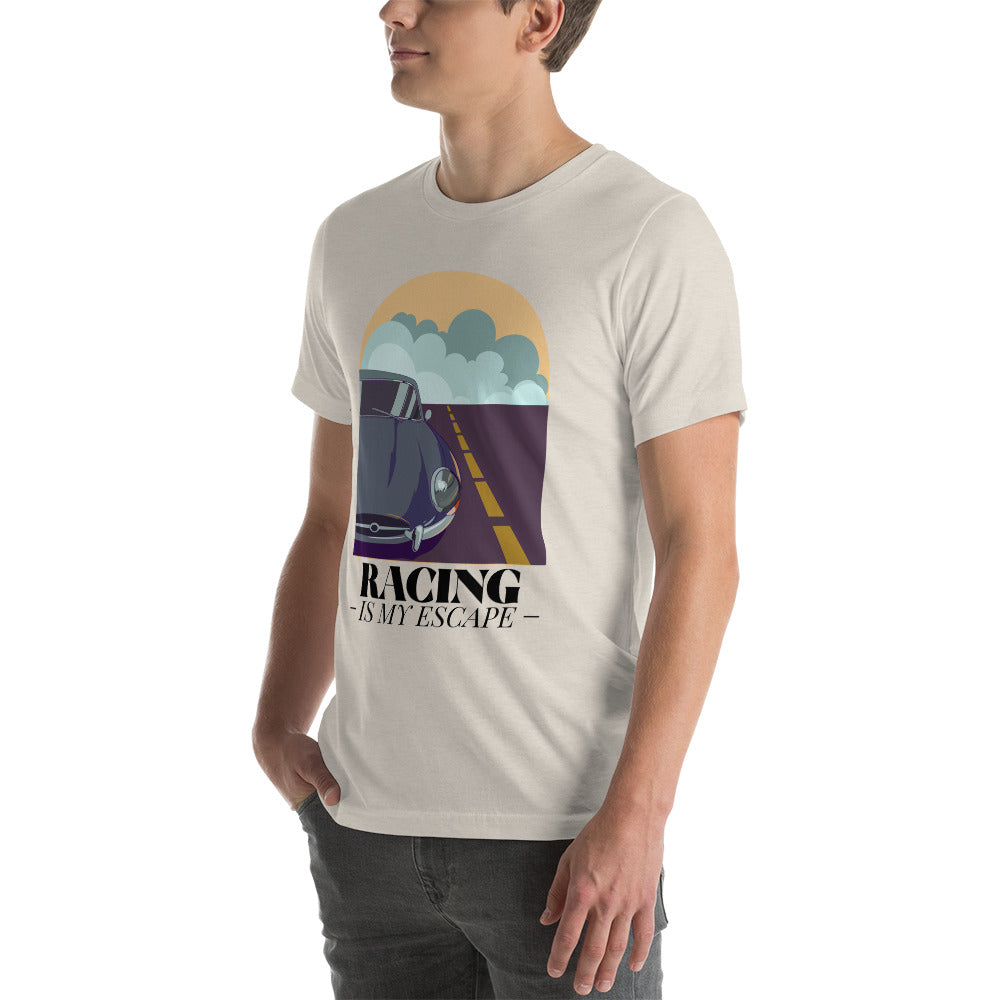 Racing Is My Escape Track Day Road Course Racing Retro Heather Dust Premium Unisex T-Shirt