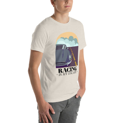 Racing Is My Escape Track Day Road Course Racing Retro Heather Dust Premium Unisex T-Shirt