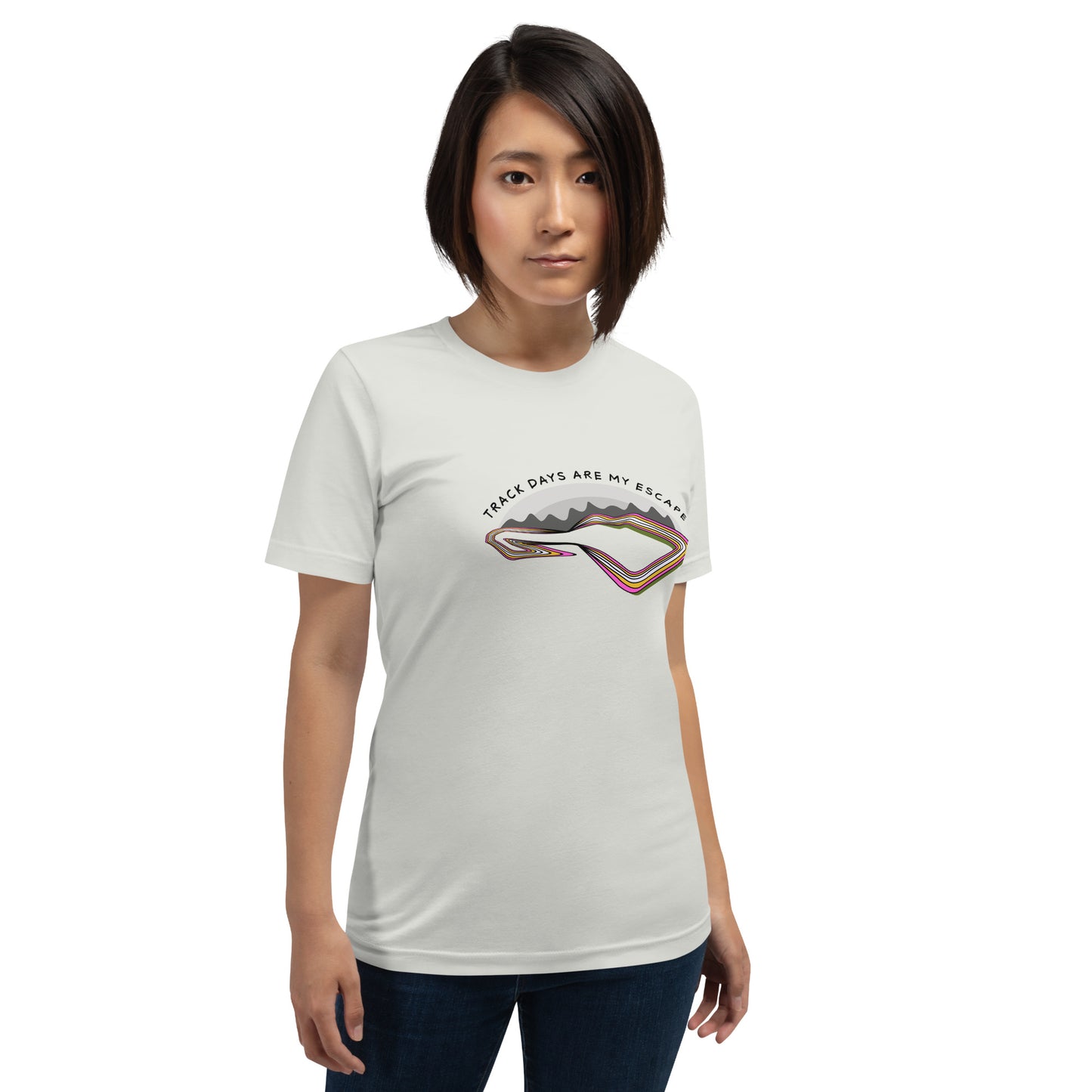 Track Days Are My Escape Road Course Racing Silver Unisex T-Shirt